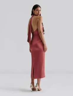 Malina Solange open back halterneck midi dress - Midiklänningar|Kvinnor Plus Size & Curvy|Klänningar