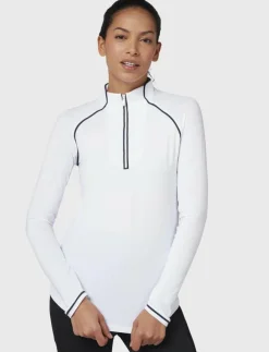 Kvinnor Original Penguin Golf Sweatshirts|SOLID 1/4 ZIP SUN PROTECTION TOP - Sweatshirts