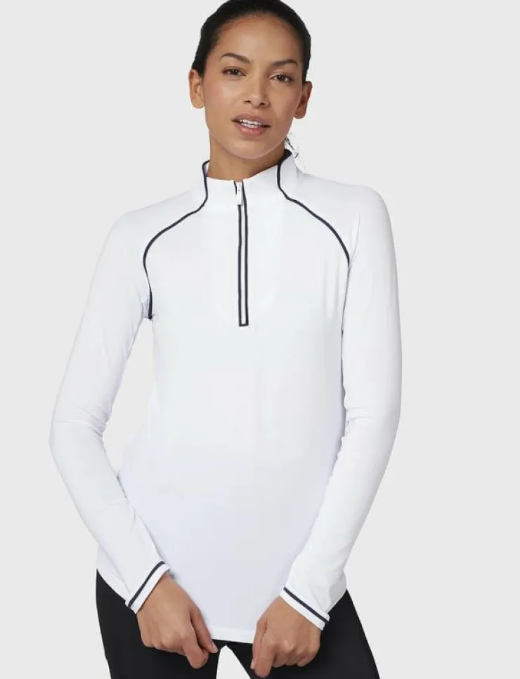 Kvinnor Original Penguin Golf Sweatshirts|SOLID 1/4 ZIP SUN PROTECTION TOP - Sweatshirts