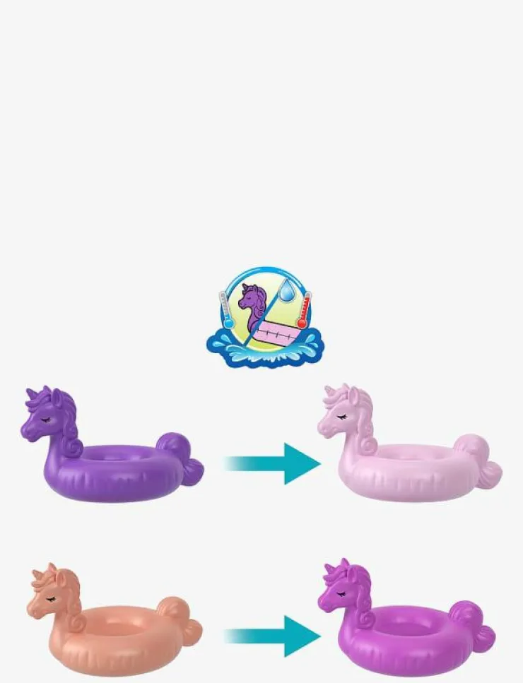 Polly Pocket SPARKLE COVE ADVENTURE Unicorn Floatie Compact - Film & Sagofigur|Barn Leksaksset & Leksaksfigurer