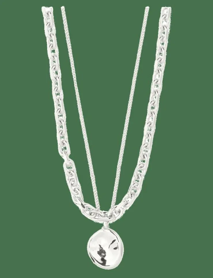 Pilgrim Smycken|SPARKLE necklace 2-in-1 set, silver-plated - Kedjehalsband