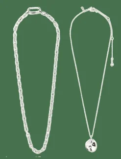 Pilgrim Smycken|SPARKLE necklace 2-in-1 set, silver-plated - Kedjehalsband