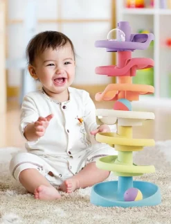 Quercetti SPIRAL TOWER PLAY ECO+ - Stapelbara klossar|Barn Babyleksaker|Babyleksaker
