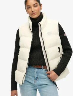 Kvinnor Superdry Västar|SPORTS PUFFER GILET - Vadderade västar