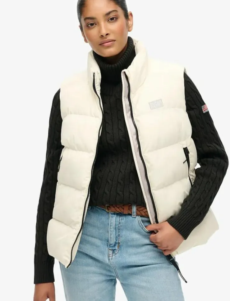 Kvinnor Superdry Västar|SPORTS PUFFER GILET - Vadderade västar
