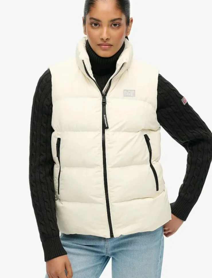 Kvinnor Superdry Västar|SPORTS PUFFER GILET - Vadderade västar