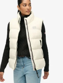 Kvinnor Superdry Västar|SPORTS PUFFER GILET - Vadderade västar