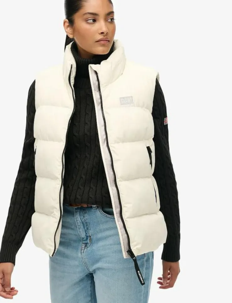 Kvinnor Superdry Västar|SPORTS PUFFER GILET - Vadderade västar