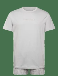 Calvin Klein Pyjamas|S/S CREW POPLIN BOXER SET - Pyjamas