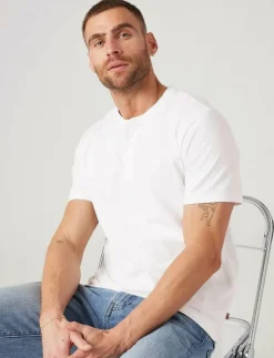 Levi's® T-Shirts|SS HM HENLEY WHITE + - Kortärmad t-shirt