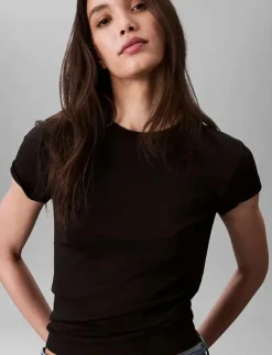 Calvin Klein SS SUPIMA CREWNECK - T-shirts|Kvinnor T-Shirts & Toppar