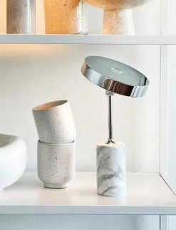 Dyberg Larsen Lampor|Starlight LED rechargeable table lamp chrome white marble - Bordslampor