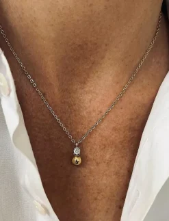 Kvinnor Bud to rose Smycken|Stella Bead Necklace Silver - Halsband med hänge