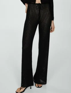 Mango Straight knitted trousers - Raka byxor|Kvinnor Byxor
