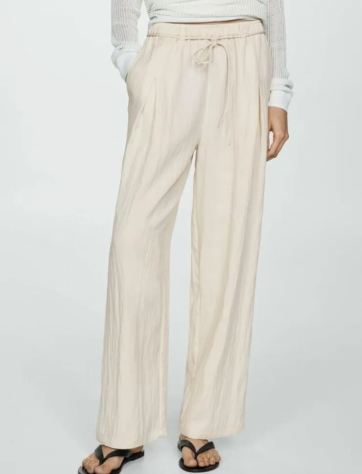 Kvinnor Mango Byxor|Straight lyocell trousers - Raka byxor
