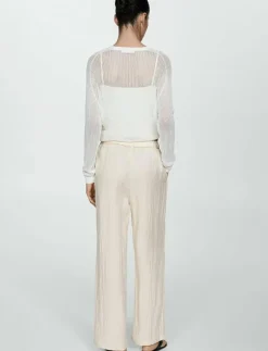 Kvinnor Mango Byxor|Straight lyocell trousers - Raka byxor