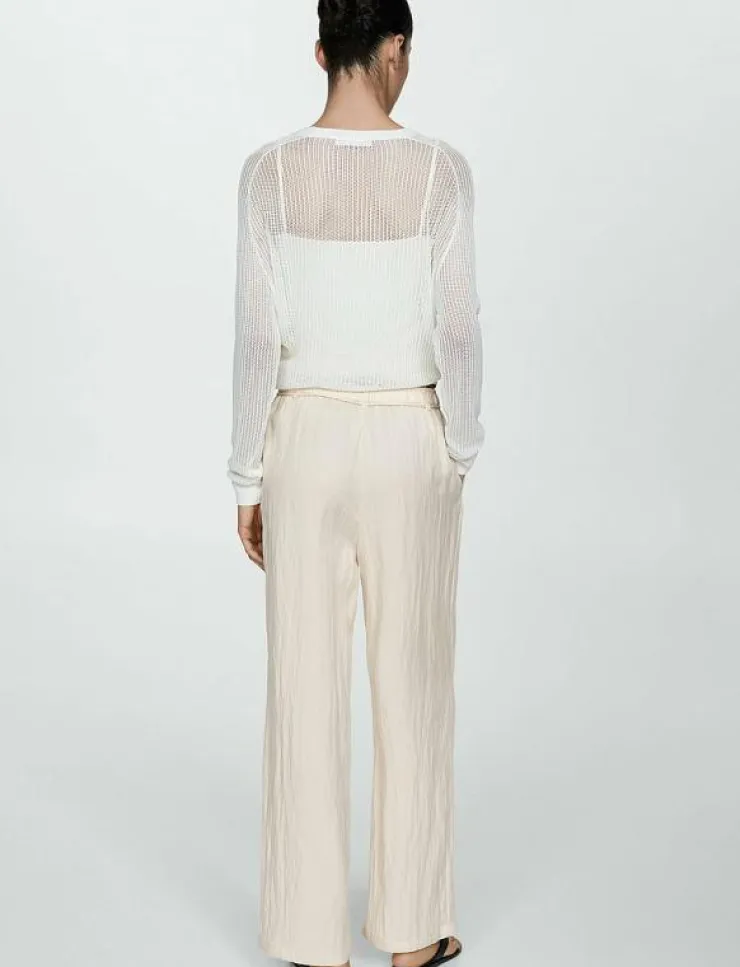 Kvinnor Mango Byxor|Straight lyocell trousers - Raka byxor
