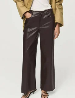 Mango Straight-leg faux-leather trousers - Skinnbyxor|Kvinnor Byxor