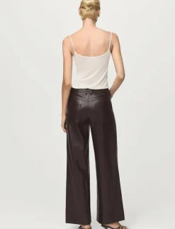 Mango Straight-leg faux-leather trousers - Skinnbyxor|Kvinnor Byxor