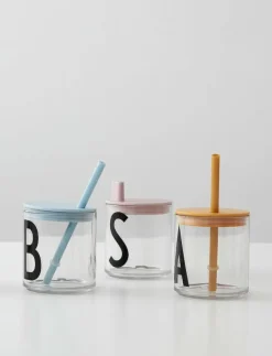 Barn Design Letters Matdags|Matdags|Straw lid - Koppar & muggar