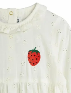 Barn Mini Rodini Nederdelar|Strawberry emb schiffli jumpsuit - Nederdelar