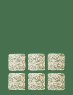 Morris & Co Strawberry Thief Coasters - Set of 6 - Serveringstillbehör| Serveringstillbehör