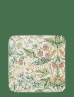 Morris & Co Strawberry Thief Coasters - Set of 6 - Serveringstillbehör| Serveringstillbehör