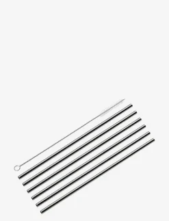 cilio Straws STEEL 6 pcs. w/cleaning brush - Serveringstillbehör| Serveringstillbehör