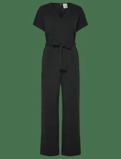Kvinnor Calvin Klein Jumpsuits|Stretch Crepe Jumpsuit with Belt - Jumpsuits