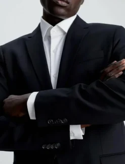 Calvin Klein STRETCH WOOL SLIM SUIT BLAZER - Enkelknäppta kavajer| Jackor & Rockar|Kostymer & Kavajer