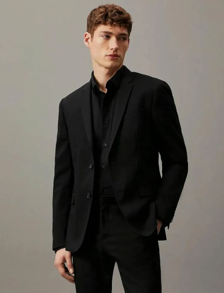 Calvin Klein STRETCH WOOL SLIM SUIT BLAZER - Enkelknäppta kavajer| Jackor & Rockar|Kostymer & Kavajer