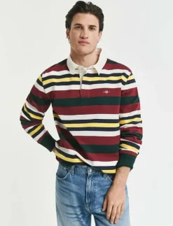 GANT STRIPED HEAVY RUGGER - Långärmade pikéer| Pikéer