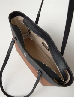 Lauren Ralph Lauren Striped Leather Medium Karly Tote Bag - Shoppers|Kvinnor Shoppingväskor & Totes|Handväskor