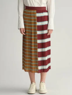 Kvinnor GANT Kjolar|STRIPED PLEATED SKIRT - Maxikjolar
