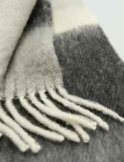 Mango Striped scarf with tasselled ends - Halsdukar|Kvinnor Sjalar & Halsdukar