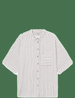 Kvinnor Rethinkit Studios Toppar & T-Shirts|Striped Shortsleeved shirt PJ - Skjortor