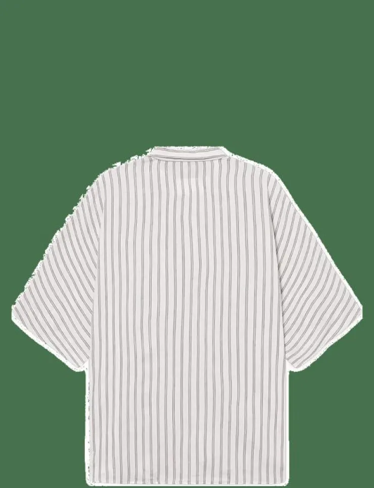 Kvinnor Rethinkit Studios Toppar & T-Shirts|Striped Shortsleeved shirt PJ - Skjortor