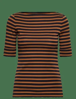 Lauren Ralph Lauren Striped Stretch Cotton Boatneck Tee - T-shirts|Kvinnor T-Shirts & Toppar