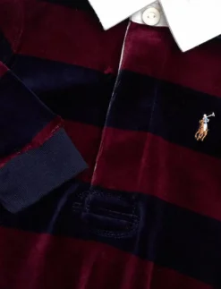 Ralph Lauren Baby Striped Velour Rugby Coverall - Långärmad bodysuit|Barn Bodysuits