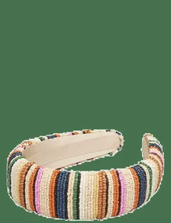 Kvinnor Becksöndergaard Håraccessoarer|Stripes Wide Beaded Hairbrace - Hårband & Diadem