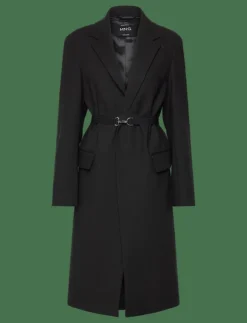 Mango Structured double fabric coat with belt - Ullkappor|Kvinnor Jackor & Kappor