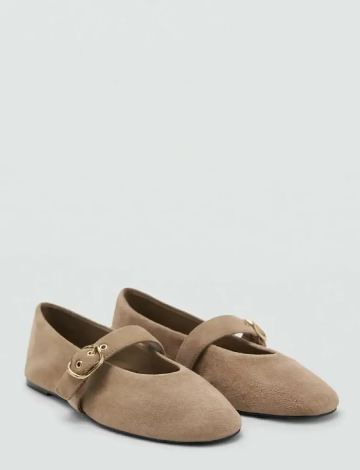 Mango Suede leather ballet flats - Ballerinas|Kvinnor Ballerinaskor & Slip-Ons|Ballerinaskor