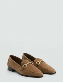 Mango Suede moccasins with buckle - Loafers|Kvinnor Loafers