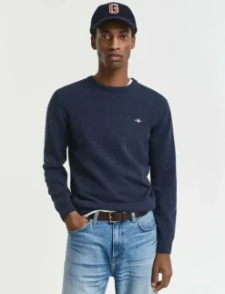GANT SUPERFINE LAMBSWOOL C-NECK - Rundhalsad| Stickat
