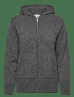 Kvinnor GANT Kläder|SUPERFINE LAMBSWOOL ZIP HOODIE - Huvtröjor