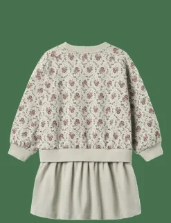 Barn Wheat Klänningar & Kjolar|Sweat Dress L/S Maggie - Långärmade vardagsklänningar