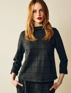 Jumperfabriken Tara Houndstooth Jumper - Sweatshirts|Kvinnor Sweatshirts