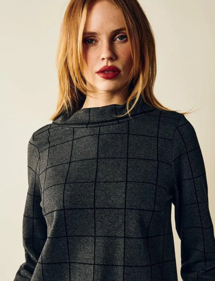 Jumperfabriken Tara Houndstooth Jumper - Sweatshirts|Kvinnor Sweatshirts