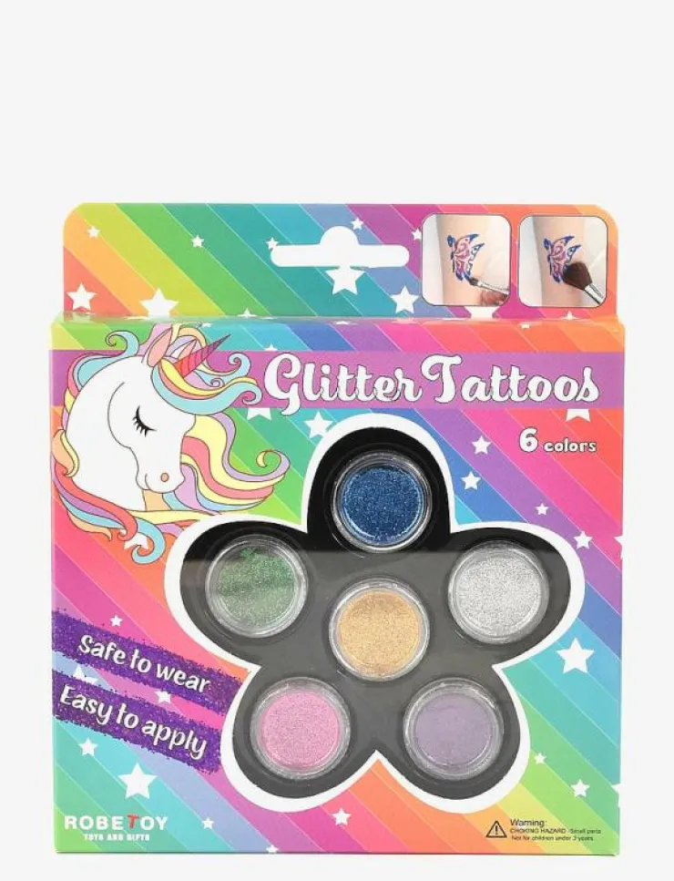 Robetoy TATTOO GLITTER KIT 6 COLOR - Tatueringar|Barn Rita & Pyssla