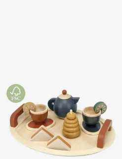 Barn Magni Toys Leksakskök & Tillbehör|Tea set with tray in FSC wood - Leksakskök & Tillbehör